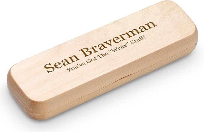Executive Gift Shoppe | Laser Engraved Maple Wood Double Pen and Box Set