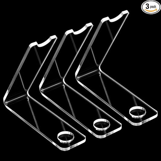 3 Pcs Acrylic Single Pen Holder Pen Display Stand Clear Acrylic, Transparent Pencil Display Stands Makeup Brush Rack Paintbrush Drying Rack Fountain Organizer Stand for Home School Office Desk