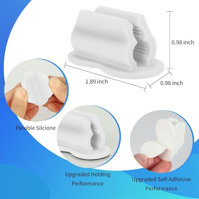 Biottro 12PCS Adhesive Pen Holder Pencil Holder for Desk Wall Clipboard Car Silicone Pens Markers Pencils Organizer Teacher Supplies Office Supplies (12PCS White)