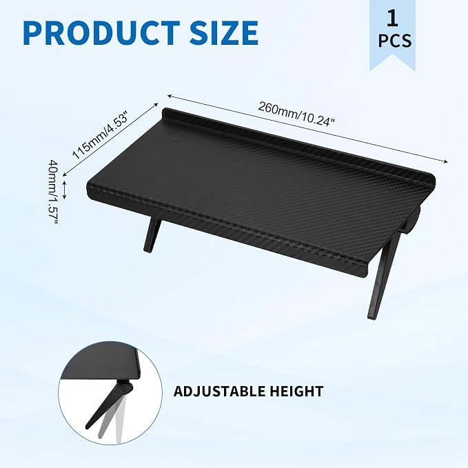 uxcell TV Top Shelf TV Monitor Shelf, 10.2" x 4.5" Plastic Adjustable Screen Shelves Monitor Top Bracket Universal Fit Shelves Storage for Media Box Game Console Router Phone, Black