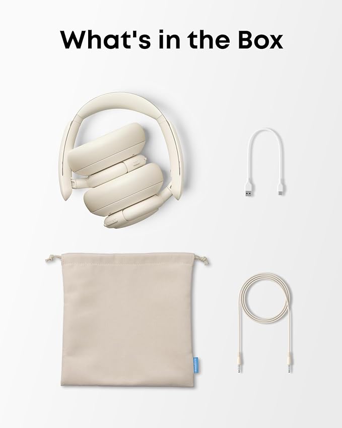 Soundcore Q30 by Anker, Hybrid Active Noise Cancelling Headphones, Multiple Modes, Hi-Res Audio, Custom EQ via App, 50H Playtime, Comfortable Fit, Bluetooth, Multipoint Connection (Renewed)
