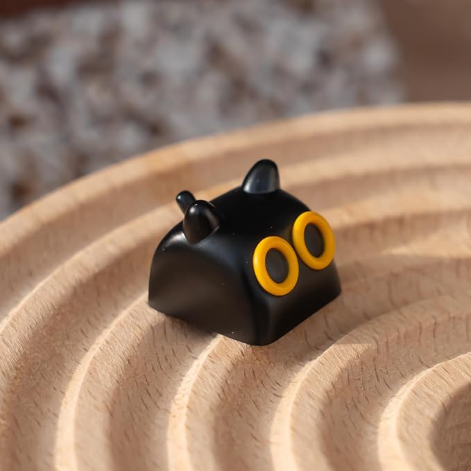 Artisan Cat Keycap for Mechanical Keyboards, Orange and White, 3D Printed Resin, 1U Size, MX Switch Compatible, Decorative Design for Gaming and Typing (MMK-HHH)