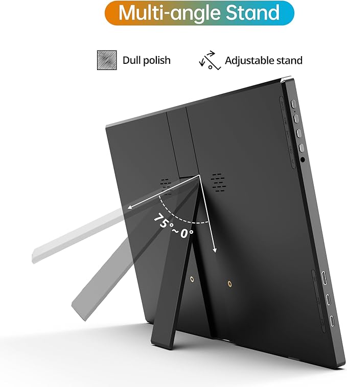 14 Inch Portable Monitor FHD1200P Ultra-Slim for Laptop Monitor, USB-C&HDMI Plug&Play,100% SRGB,Dual Speakers Extender Display. Built-in Stand,for Laptop,PC Phone Xbox PS4/5