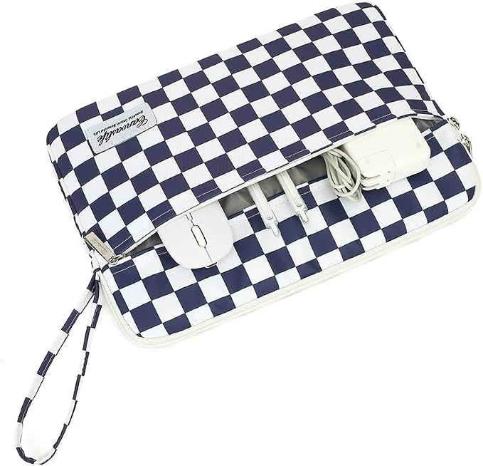 Canvaslife 13.3-Inch Laptop Case, Shockproof, Waterproof and Protective Travel Sleeve for MacBook Air, MacBook Pro, HP, Lenovo, Dell Inspiron 13-13.3-Inch Notebooks (Deep Blue Checker)