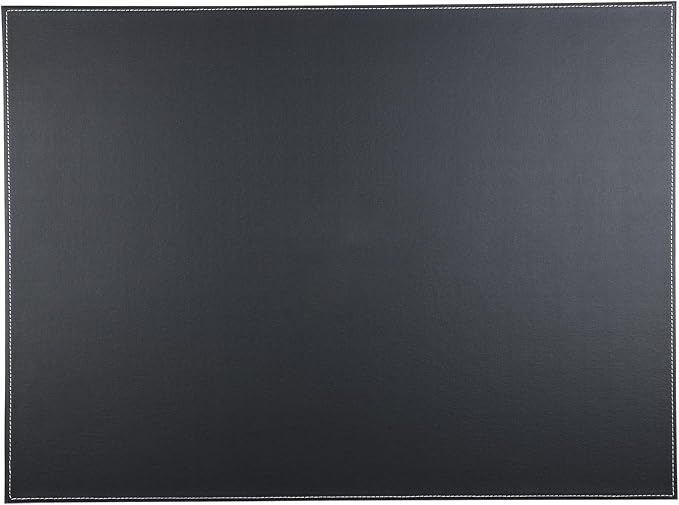 KINGFOM Desk Pad & Mat 24" x 18" Protector Large Mouse Pad PU Leather for Desktops and Laptops (Black)