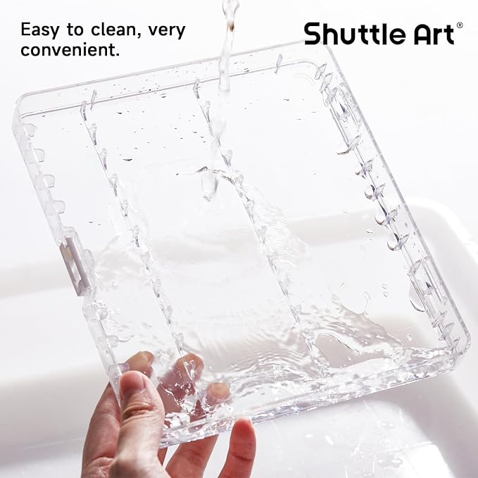 Shuttle Art 36 Automatic Ink Control Acrylic Paint Markers Organizer, Portable 3-Layer Transparent Storage Box, Stackable Pen Holder for Art Supplies,Ideal for Home, Office & School Desk Organization