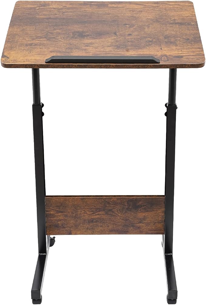 Adjustable Height 32-47in & 180°Angle Mobile Standing Desk Small Desk Portable Foldable Desk for Small Spaces