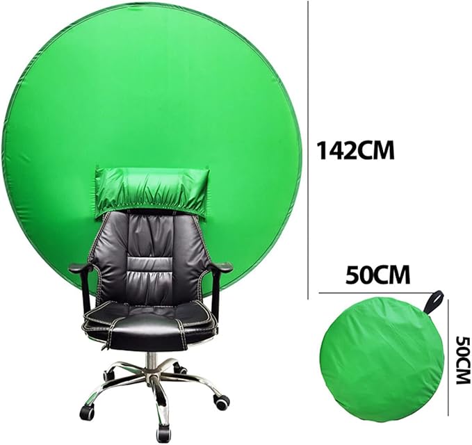 Portable Green Screen Chair,56 in Greenscreen Backdrop,Collapsible Small Green Background for Photography Streaming Gaming Photo Zoom Video Chats and Meeting, NOENNULL7fzanvh5c4