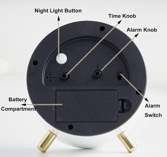SHISEDECO Small Analog Alarm Clock, Battery Operated Desk Clock, Green | Bedside Analog Non-Ticking Silent Small Deskclock Battery Operated for Living Room, Bedroom, Office