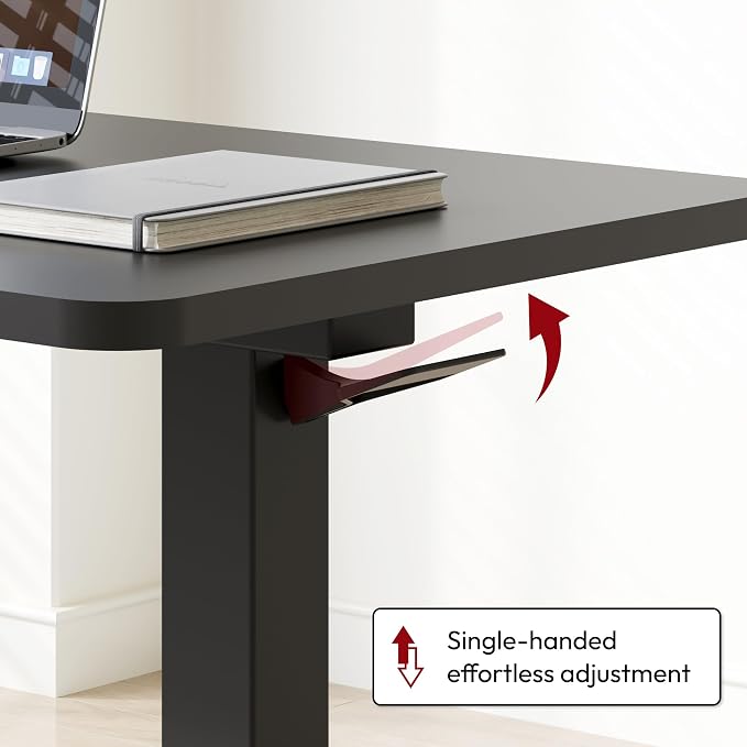 SANODESK 32'' Mobile Standing Desk with Hidden Wheels,Pneumatic Laptop Desk | Sofa Computer Cart Movable Height Adjustable Table Small Sit Stand Desk for Home Office Hospital Use,31.5" W x 17.7" D,Black