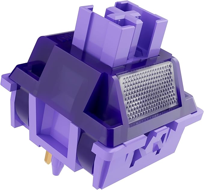 Zjmehty Outemu (Gaote) Violet Keyboard Switches with Light Diffusers, 40gf Tactile Pre-Lubricated Switches for MX Mechanical Keyboards (90PCS)