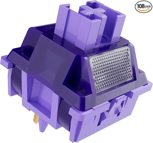 Zjmehty Outemu(Gaote) Violet Keyboard Switches with Light Diffusers,40g Tactile Pre-Lubricated Switches for MX Mechanical Keyboards(108 PCS)