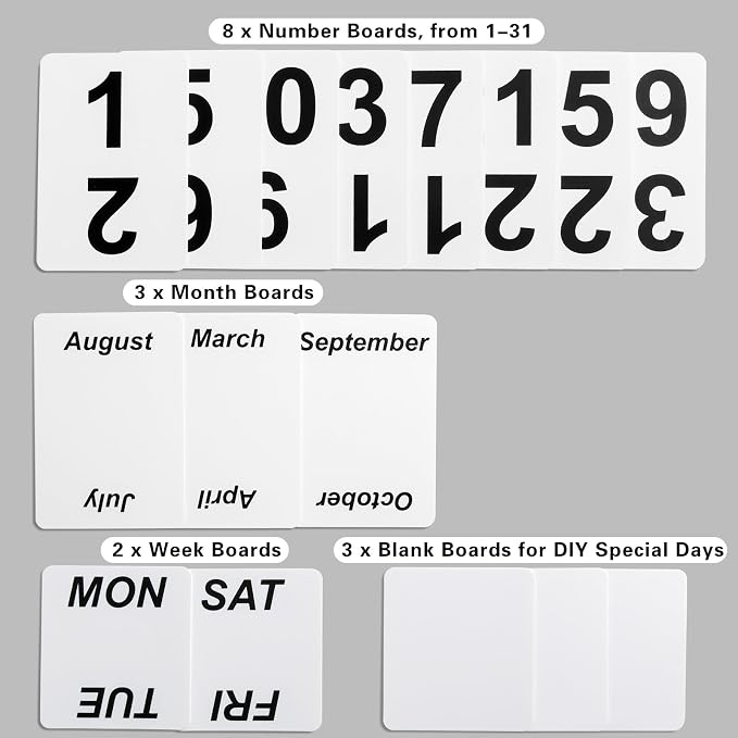 Acrylic Perpetual Calendar, Desktop Calendar 2025-2030 with Decorative Flip Block Perpetual Month, Date and Day Boards for Office Desktop Home Decro Ornaments