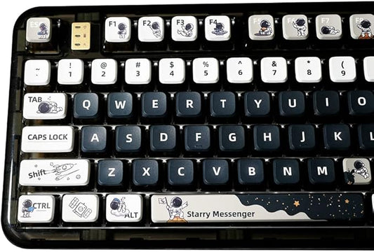 PBT Pudding Keycaps, Astronaut Theme, 117Keys Sublimation Keycap Set, ASA Profile Custom for Cherry Gateron MX Switch Mechanical Keyboard