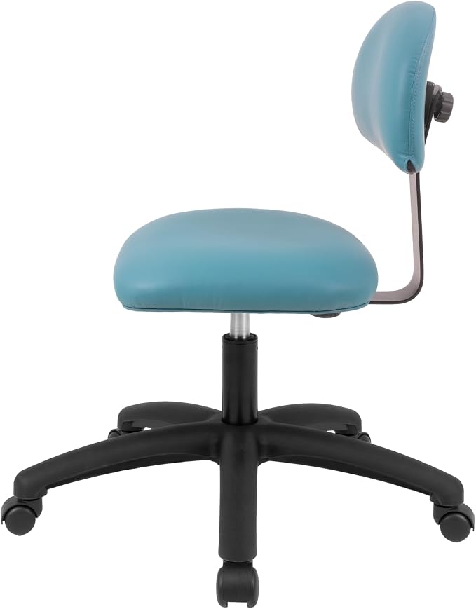 FSS Series Square seat Low (17"-22") seat Height Chair. Vinyl-for Office, Garage, Desk, Shop, Computer, Doctor, Medical, Easy to Clean! NO Footring (Aqua, Medium, _Standard Casters