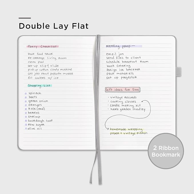 &And Per Se Lined Journal Notebook, 160 Pages, A5 5.7 x 8 inches College Ruled Thick Paper Notebook Journals for Writing, Hardcover Notebooks for Women Men Office School (1 Pack, Grey)