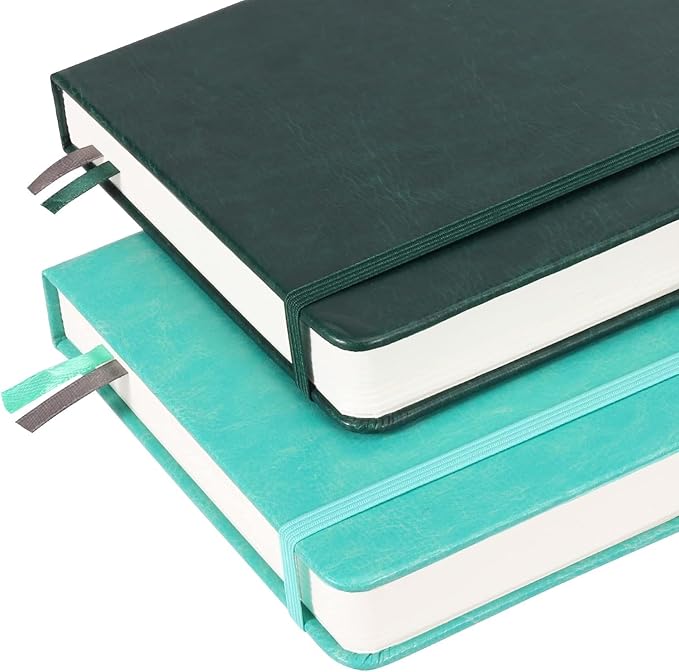 Blank Paper Notebook - 280 Pages A5 Blank Journal Notebook with 100gsm Thick Blank Paper, Hardcover, PU Leather, 5.75'' × 8.38''-Purple