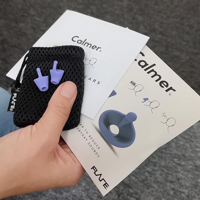 Flare Calmer Mini | Ear Plugs Alternative | Daily Noise Relief | Sound Sensitivity | Stress Relief | No Muffling | Improve Wellbeing | Comfy, Reusable, Soft Silicone Earplugs | Original Purple