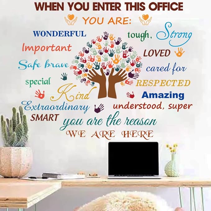 Inspirational Quotes Decals Peel and Stick Motivational Wall Decals Colorful Motivational Lettering Office Home Decor Wall Decoration