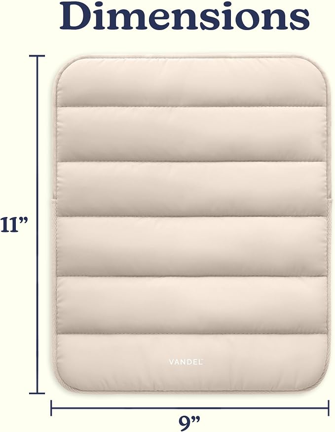 Vandel - The Original Puffy iPad Sleeve 9-11 Inch Tablet Sleeve, Beige i Pad Case for Women and Men, Cute iPad Air Pouch, 9 10 Inch, 11 Inch Bag