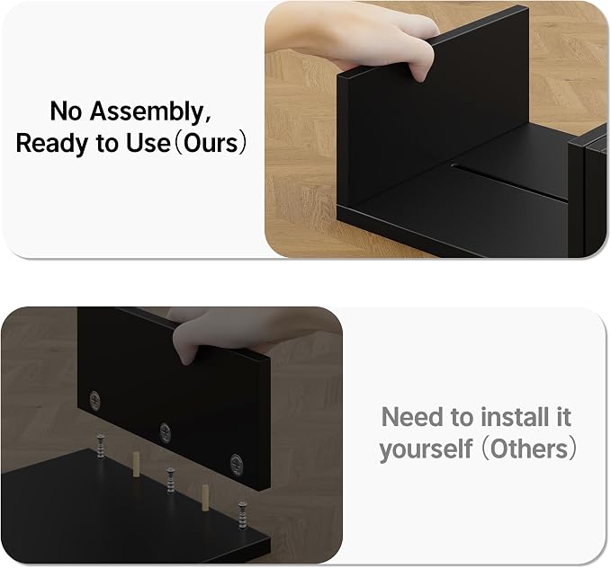 Dual Monitor Stand with USB Ports Wood Monitor Stand Riser with Drawer | Adjustable Desk Shelf,Desk Organizer for Computer,Laptop,Study&Office,No Assembly Required,Black