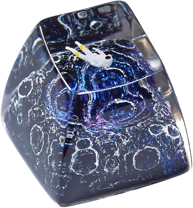 Blue Astronaut Artisan Keycap - 1U ESC, R1 SA Profile Custom Handmade Resin Cherry MX Switch Key Cap Mechanical Keyboard, Cool Tech Gifts for Men, Dad, Father, Gamer, Space Lover