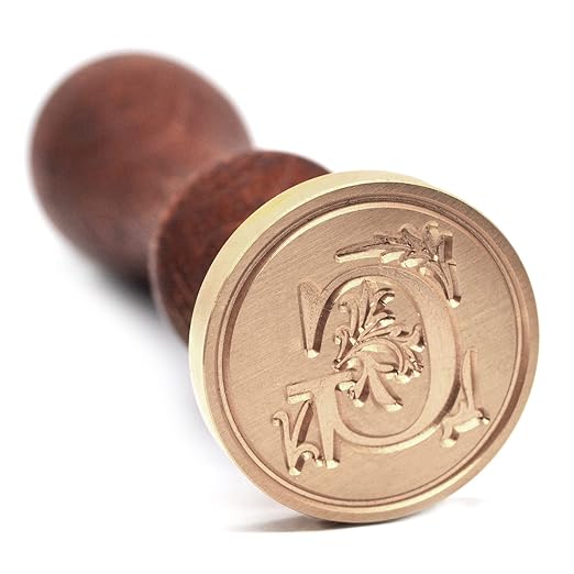 Medieval Initial Alphabet Wax Seal Stamp, Brass Head Wooden Handle, for Thanksgiving Card/Envelope/Gift Wrap/Wedding Engagement Party Invitation - Letter G