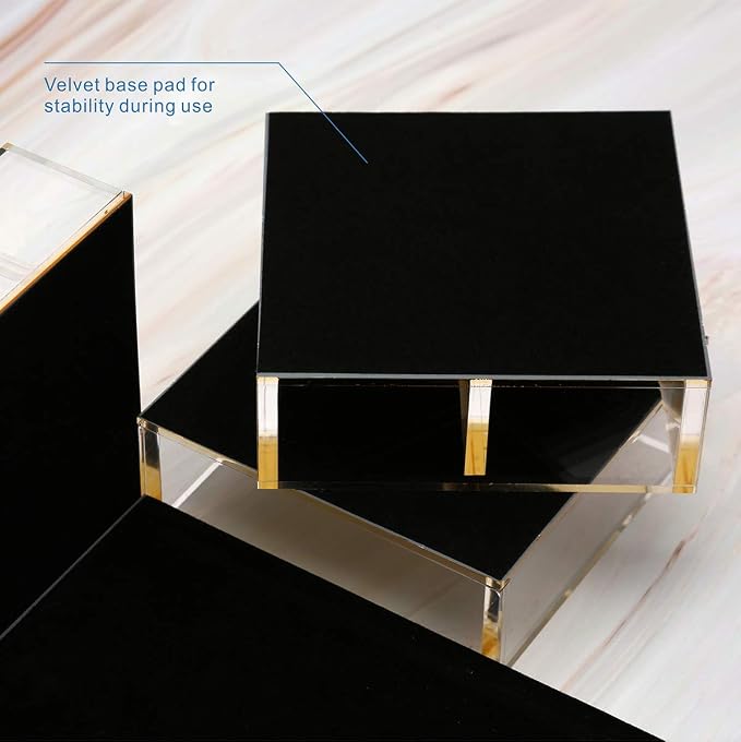 Acrylic Desk Organizer 4-Piece Desk Kit + Free Complimentary Acrylic Ruler, Desktop Organization for Office or Home (Gold)