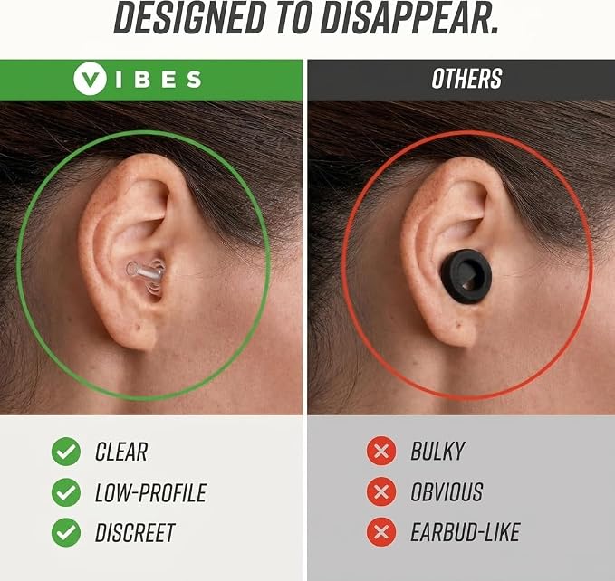 VIBES High Fidelity Concert Ear Plugs – Reusable Noise Reducing Ear Plugs for Concerts, Musicians, Raves, and Live Events – Comfortable Hearing Protection for Loud Environments
