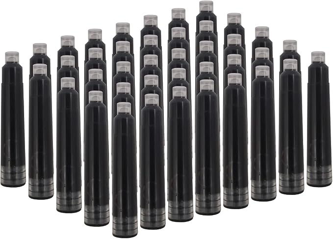 40 Pcs 2.6 mm Bore Diameter Black Short Paragraph(39mm) Ink Cartridges Suit Handcrafted Brass Wooden Fountain Pen Short Paragraph Pocket Mini Travel Pen