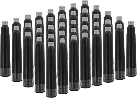 40 Pcs 2.6 mm Bore Diameter Black Short Paragraph(39mm) Ink Cartridges Suit Handcrafted Brass Wooden Fountain Pen Short Paragraph Pocket Mini Travel Pen