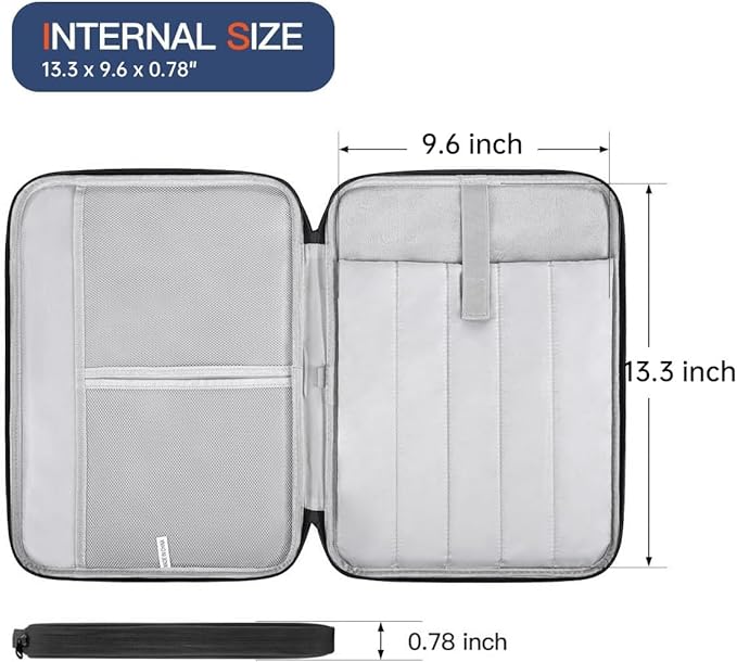 13 Inch Laptop Carrying Sleeve for 2026 2025 Apple MacBook Air 13 Inch Laptop with M5 M4 chip A3449 A3240, MacBook Air 13.6" M3 A3113 2024 / M2 A2681 Protective Bag Case with Handle Pocket - Black