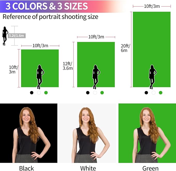 Green Screen Backdrop 10x10 ft, Chroma Key Greenscreen Background for Streaming Zoom, Photo Backdrop Curtain for Photography, Thick Polyester Fabric Cloth Sheet for Photoshoot Video (Backdrop Only)