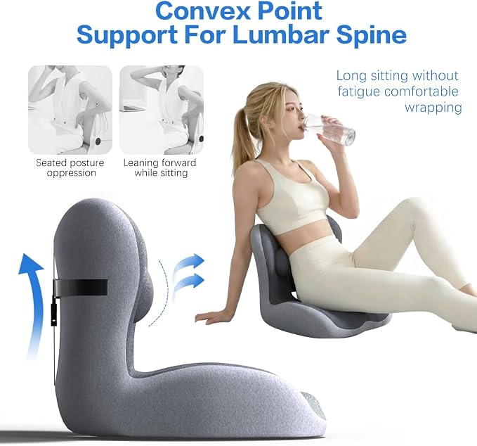 Memory Foam Seat Cushion for Office Chair,Sciatica Pain Relief Coccyx Cushion for Tailbone Pain,Orthopedic Gel Seat Cushion for Car,Non-Slip Bottom and Breathable Cover (Black,Grey)