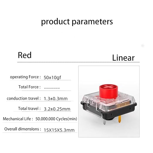 Kailh Choc V2 Low Profile Switch Red Linear, 4-Pin 50gf RGB SMD Gaming Mechanical Keyboard Switch (Choc Red 10pcs)