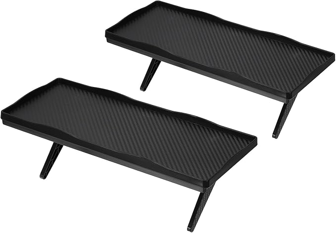 uxcell 2Pcs TV Top Shelf TV Monitor Shelf, 11.8" x 4.9" Plastic Shelves Monitor Top Bracket Universal Fit Shelves Storage Thickened for Media Box Game Console Router, Black
