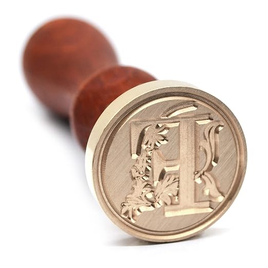 Medieval Initial Alphabet Wax Seal Stamp, Brass Head Wooden Handle, for Thanksgiving Card/Envelope/Gift Wrap/Wedding Engagement Party Invitation - Letter F