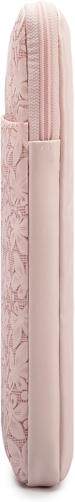 Kinmac 360° Protective Vertical Laptop Sleeve Case Cover Bag (Pink Floweret PU, 15.6 inch-16 inch)