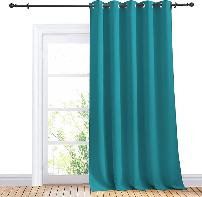 NICETOWN Window Blackout Curtain Panel for Living Room, Peacock Teal, 1 Panel, 70 x 95 inch, Thermal Insulated Blackout Drape/Drapery for Loft, Guestroom