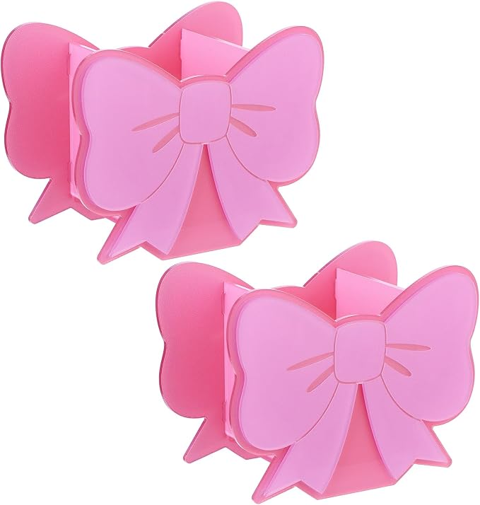 2 Sets Pink Pen Holder Pink Bow Pencil Holder Cute Desktop Pen Cup Makeup Brush Container Coquette Pinks Bow Desk Organizer-Assemble Acrylic Pen Holders Creative Stationery Storage Back to School Gift