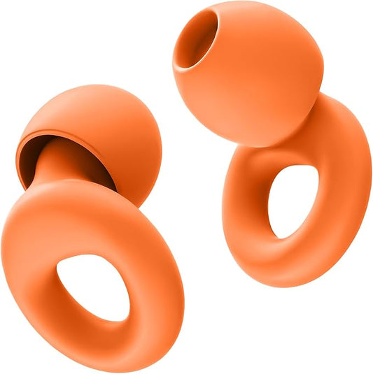 Noise Canceling Earplugs for Sleep and Concentration– New Flexible Earplugs for Better Attenuation–2 Pair Reusable –Deal for Side Sleepers &Noise Sensitive Person – 27dB Noise Cancellation–Orange