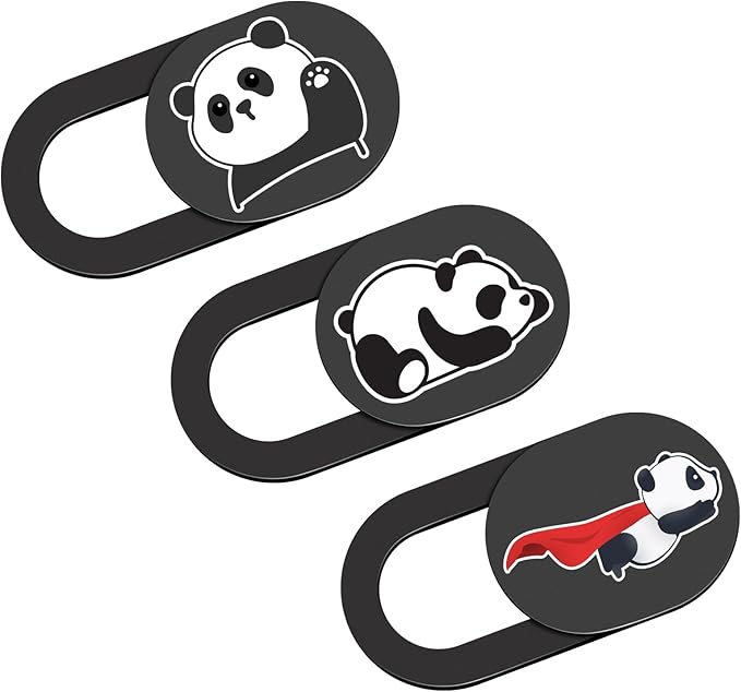 Laptop Camera Cover, Ultra Thin 0.02 Inch Webcam Cover, Camera Blocker Macbook Accessories for Macbook Pro/Air iMac iPad iPhone Tablet PC Computer Cute Panda Lovers Gifts Protect Privacy Security