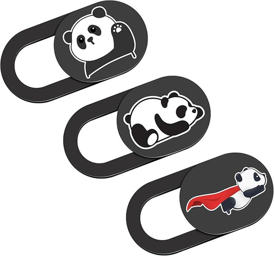 Laptop Camera Cover, Ultra Thin 0.02 Inch Webcam Cover, Camera Blocker Macbook Accessories for Macbook Pro/Air iMac iPad iPhone Tablet PC Computer Cute Panda Lovers Gifts Protect Privacy Security