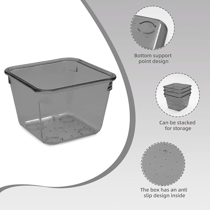 Kitchen Desk Drawer Organizers Storage for Office, Small Acrylic Vanity Trays Makeup Organizer for Drawer Bathroom Plastic Make up Organizers 25 Pcs Clear Black