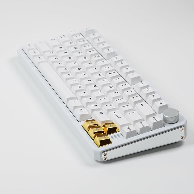 Artisan Zinc Alloy Golden Keycap for Mechanical Keyboard Arrow Key Metal 4 Keys, 1U Size, Custom Keycap Fit MX Switch Compatible, Decorative Design for Gaming and Typing (↑ ↓ ← →)
