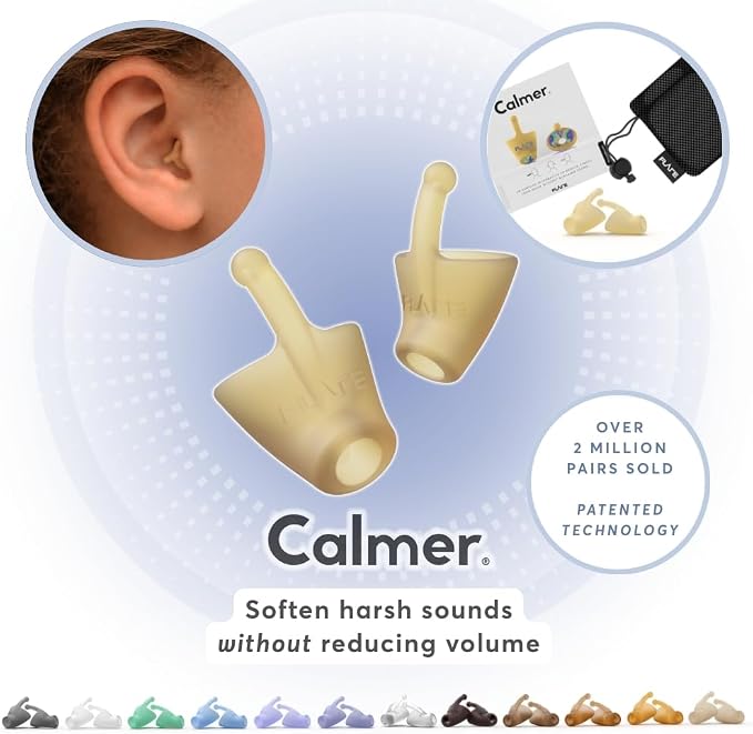 Flare Audio Calmer | Noise Reducing Ear Plugs Alternative | Silicone Reusable Ear Plugs for Noise Sensitivity, Focus and Travel | Ear Plugs for Noise Reduction (Standard, Light Medium)