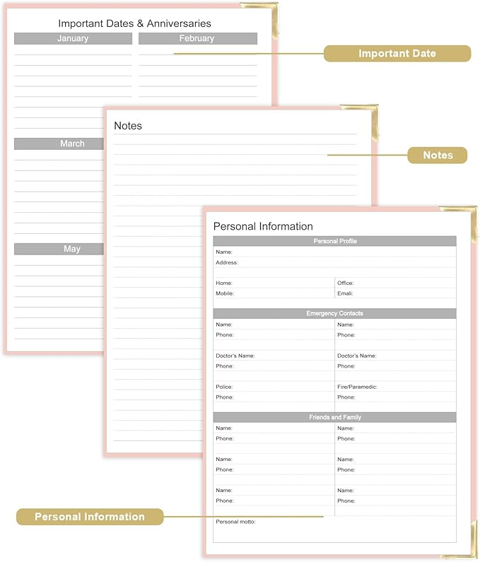 Undated Daily Monthly Planner for 2026 or Anytime - A4 To Do List with Hourly Schedule, Hardcover Spiral Bound Daily Planner to Increase Focus, Stylish School/Office Supplies, 8.5" x 11", Pink