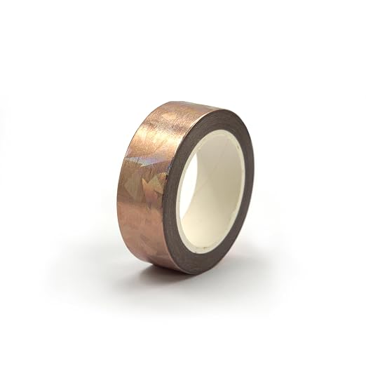 SIDAZON Rose Gold Broken Glass foil washi Tape for wall Decor Decorative Tape Crafts Washy-Tape Strips Duct Tape Metallic washi Tape Self Adhesive Masking Tape 0.59in x33FT (Rose Gold Broken Glass)