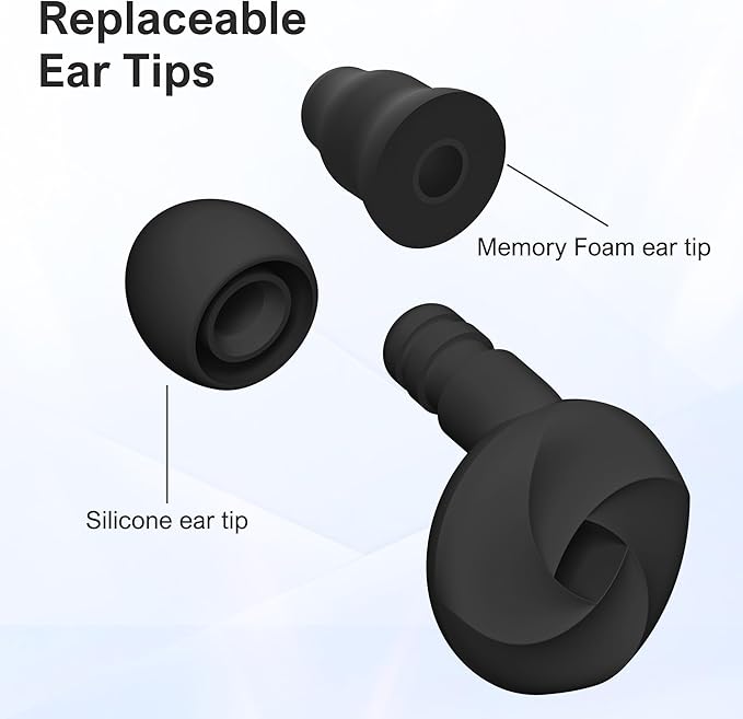 Ear Plugs for Sleeping Noise Cancelling, Soft Reusable Earplugs for Sleep, Silicone Ear Plugs Noise Reduction for Block Snoring/Noise Sensitivity/Travel/Work/Focus - 5 Pairs Ear Tips in S/M/L