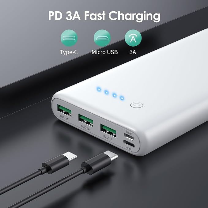 Portable Charger 36800mAh Power Bank,PD USB C In&Out Fast Charging External Battery Pack,Travel Outdoor Essentials Portable Cell phone Charger Compatible with iPhone 17/16/15/14/13,Galaxy,Android etc